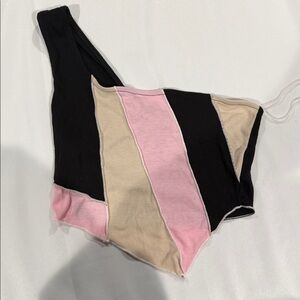 Brooklyn Karma Black, Pink, and Tan one strap tank. Size small. NWT.